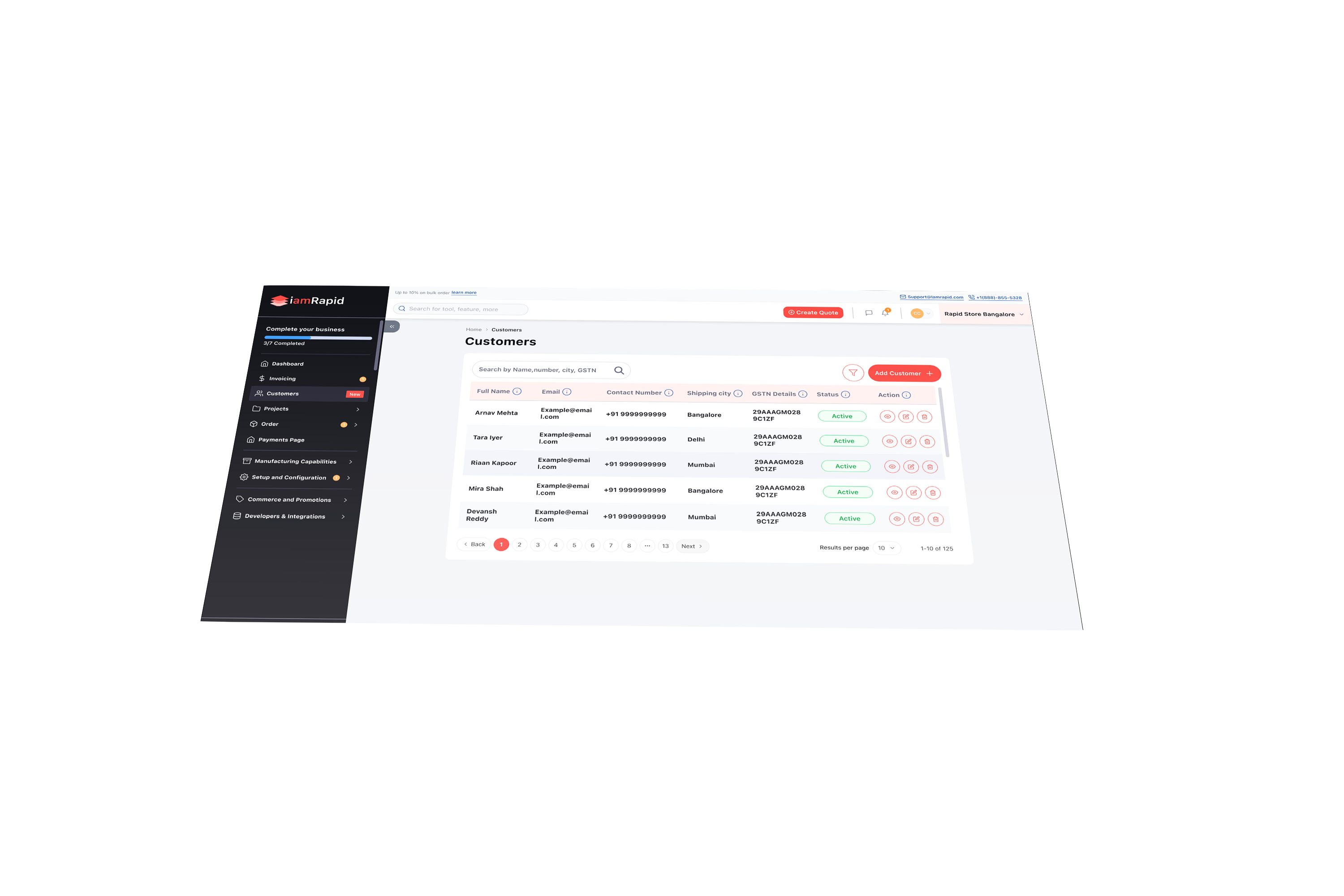 iamRapid operations dashboard