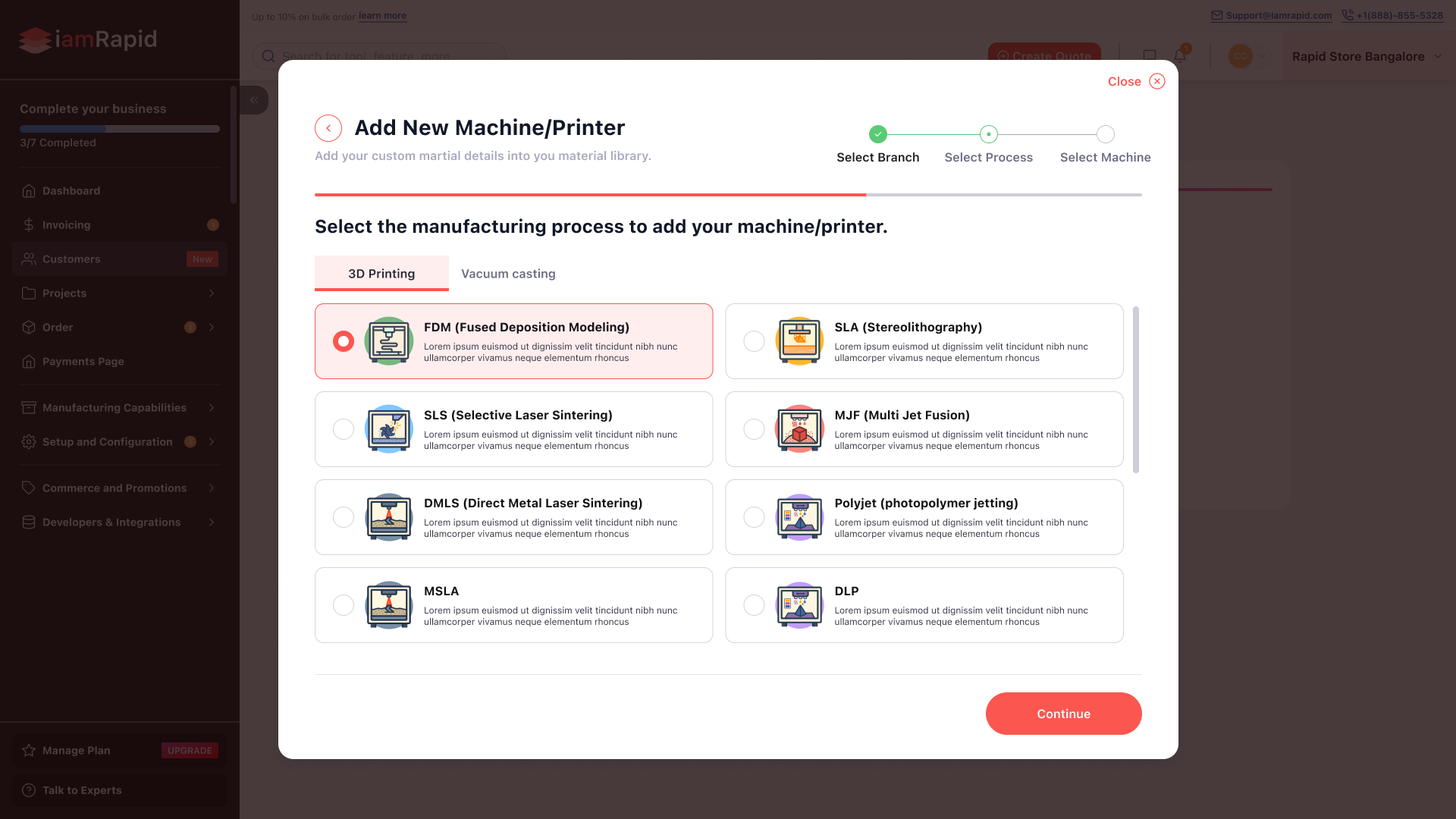 Configuration and business engine panel preview