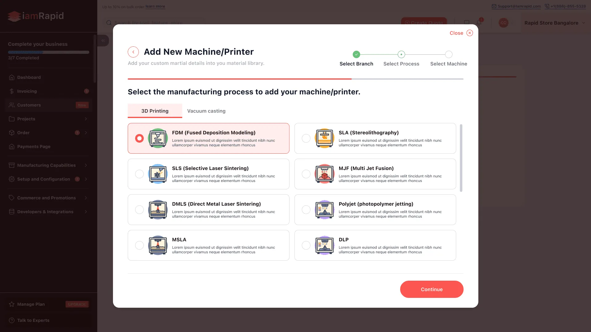 Configuration and business engine panel preview